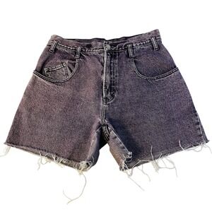 VTG Jordache High-Rise Cut-Off Shorts Women's Sz 11/12 Purple Distressed